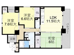 グラシア箕面【3階】の間取り