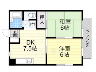 ハイツ天野【1階】の間取り