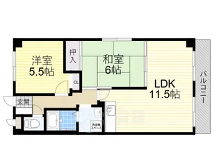 ロイヤルカーサ姫里【2階】の間取り