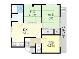 伏田第2ハイツ【1階】の間取り