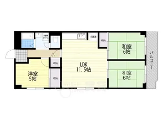 杉谷パークマンション【5階】の間取り
