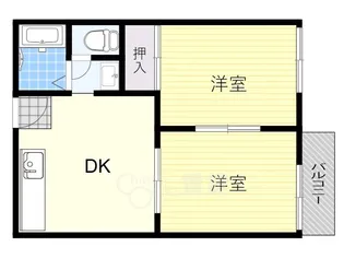 矢頭ハイツB棟【1階】の間取り