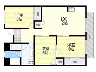 ハイツ箕面【1階】の間取り