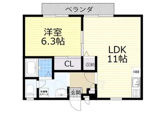 ソレジオ1号館【1階】の間取り