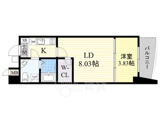 URBAN FLATS江坂【5階】の間取り