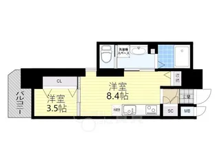 クローバー・グランツ曽根【7階】の間取り