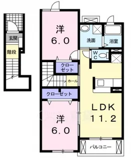 プロムナード笹部Ⅱ【2階】の間取り