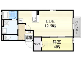 Espoir土谷B棟(エスポアールツチタニ)【1階】の間取り