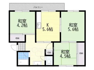 箕面粟生第二住宅3号棟【1階】の間取り