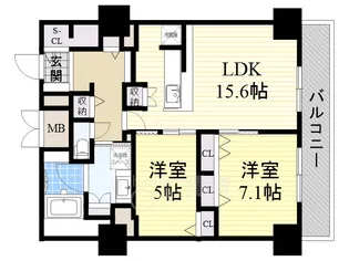 グランセジュール江坂【11階】の間取り