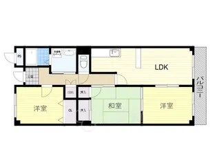 日恵ハイツD棟【1階】の間取り