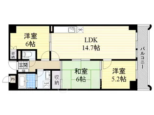 インペリアル南ヶ丘【4階】の間取り