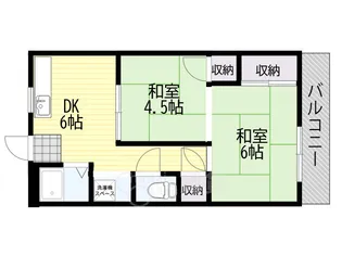 サンライズ摂津【4階】の間取り