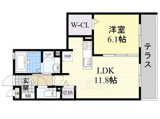 ガーデンパレス箕面A【1階】の間取り
