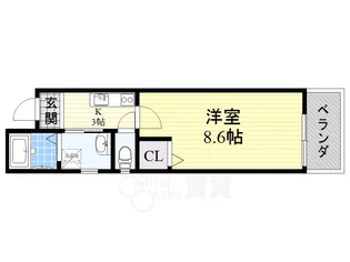 上野坂グランハイツC【2階】の間取り