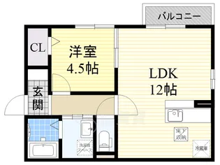 シャルマンコート豊中【1階】の間取り