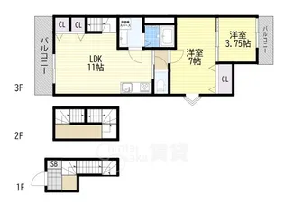 G MAISON 豊中蛍池【3階】の間取り