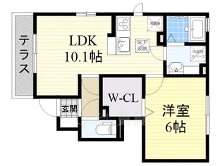 スカイヴィラ豊中【1階】の間取り