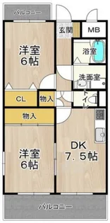 アルカディア箕輪【1階】の間取り