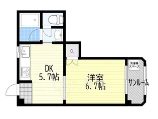 秀和ハイツA棟【5階】の間取り