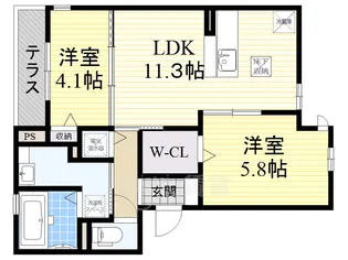 EL・SERENO江坂 WEST【1階】の間取り