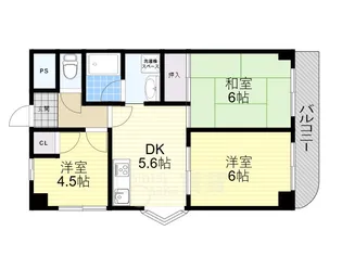 サニーサイド豊中【2階】の間取り