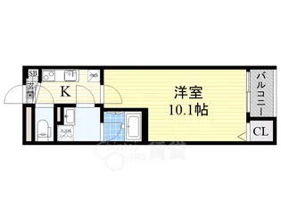 ミモザ服部天神【3階】の間取り