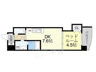 ルクレ新大阪レジデンス【7階】の間取り