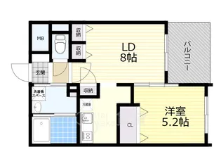 マーヴェラス箕面【1階】の間取り