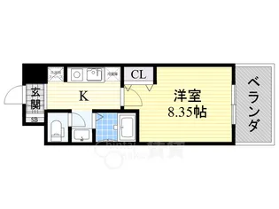 モノロカーレ江坂【9階】の間取り