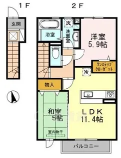 アミティーハウス2【2階】の間取り