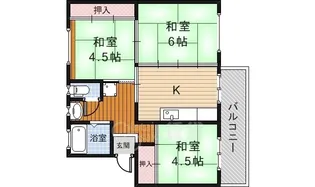 箕面粟生第2住宅2号棟【3階】の間取り