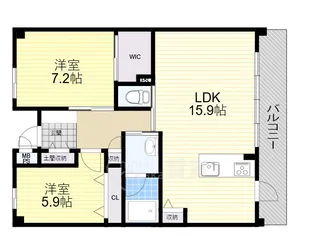 L’sレジデンス吹田【1階】の間取り