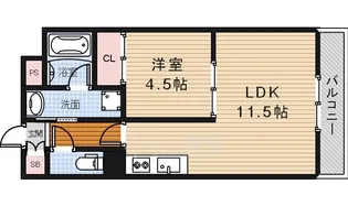 グランツ石橋【1階】の間取り