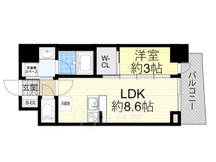 セレニテ江坂グランデ【4階】の間取り