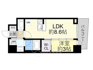 セレニテ江坂グランデ【12階】の間取り