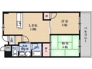 グロリアス北大阪 【4階】の間取り