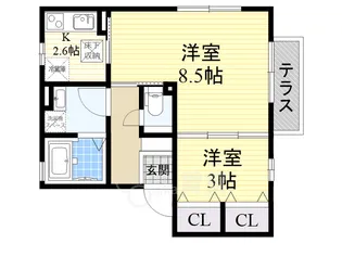 アペルトコート B【1階】の間取り