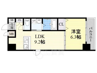 フローレンス江坂【7階】の間取り