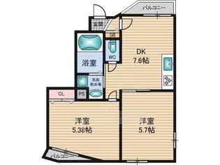 KTIレジデンス淡路【2階】の間取り