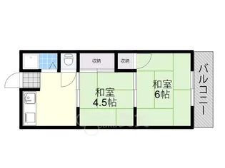 大阪府箕面市瀬川2丁目【アパート】の間取り