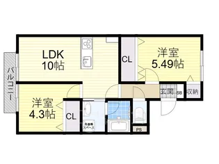 メゾン・ドゥ・パサージュ【2階】の間取り