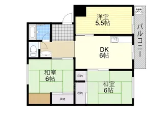 大阪府箕面市瀬川1丁目【マンション】の間取り