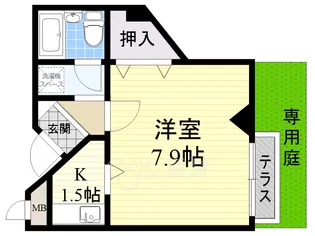 ナヴィール箕面【1階】の間取り