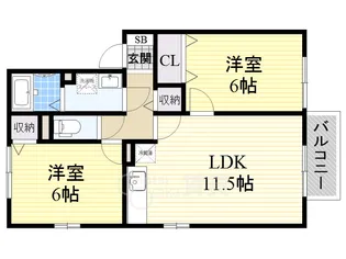 バンブーエ【2階】の間取り