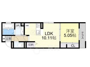 ピアレス綾羽【1階】の間取り