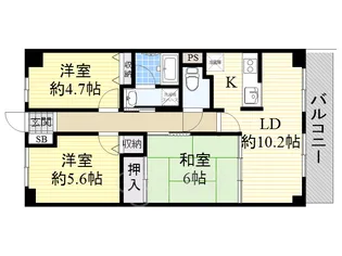 クレイン上池田【3階】の間取り