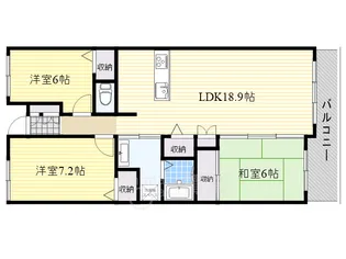 大阪府吹田市千里山虹が丘【マンション】の間取り