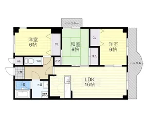 大阪府茨木市北春日丘4丁目【マンション】の間取り