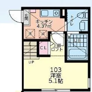 リリハウス北里【1階】の間取り